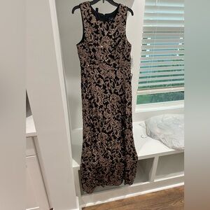 Alex Evening Sequin Gown, black, gold, bronze